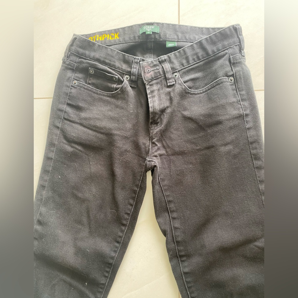 J crew black toothpick jeans
